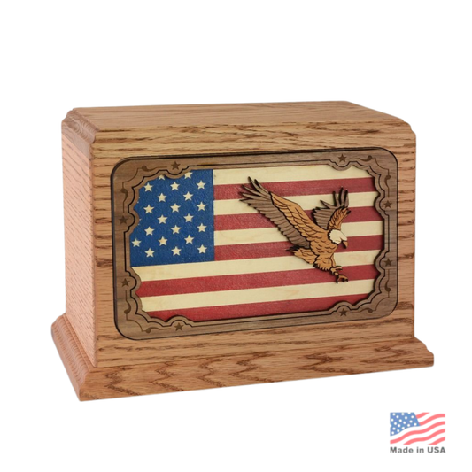 3D Art Eagle and Flag Urn