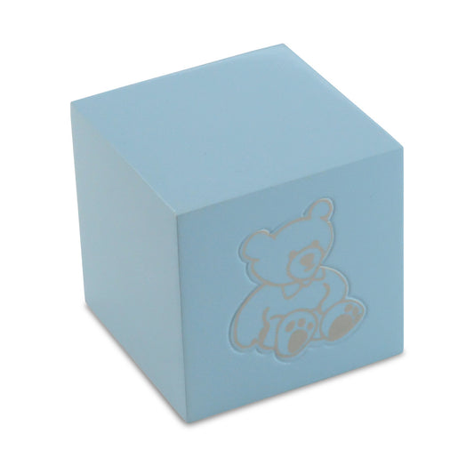Blue Infant Teddy Cube Urn
