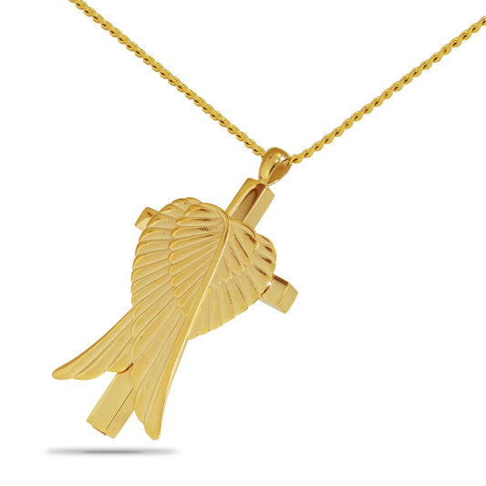 Flighted Cross Gold Steel Keepsake